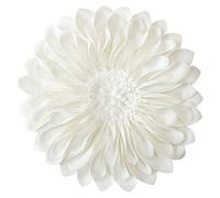 JWH 3D Flower Pillow Cover Decorative Sunflower Pillow Case Floral Pillowcase Round Cushion for Girls Home Bedroom Bed Couch Sofa 14 Inches Creamy White