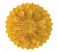 JWH 3D Flower Throw Pillow Cover Decorative Sunflower Shaped Pillow Case Round Cushion Cute Small Pillowcase for Home Bed Living Room Couch Car 12 Inch Mustard Yellow