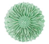 JWH Decorative Sunflower Handmade Throw Pillow Cover Round Cushion 3D Flower Pillow Case Mint Pillowcase Car Bed Couch Chair Home 14 Inch Mint Green