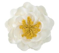JWH Handmade 3D Flower Throw Pillow Cover Decorative Round Cushion Handmade Pillowcase Striped Floral Accent Pillow Case for Bed Couch Living Room Office Chair 14 Inch Ivory Yellow