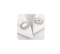 JWICOS 1 Pair Crystal Shoe Clips Sparkly Removable Oval Egg Shape Shoe Clips Rhinestone Shoe Charms Accessories Shoe Buckles for Women, freesize, alloy, Rhinestone
