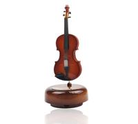 Jwinkumy Violin Music Box, Mini Violin Ornament with Rotating Base, Vintage Music Box, Birthday Gift, Home Decoration