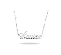 JWL Name Necklace Personalised for Women and Girls, 925 Sterling Silver Custom Pendant (Louise - Gold - 18 inch - Font 2)