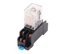 JWLINRKS 2pcs HH52P-L DC 12V Coil 8Screw Terminal 35mm DIN Rail Red Light Power Relay w Socket