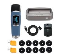 JWM RFID Reader Long Range Security Guard Patrol Tour System with Downloader, Flashlight Patrol Wand with Free Cloud Software, 2.4G Card for Long Distance Reading