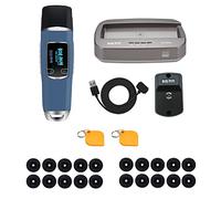 JWM Security Guard Patrol System Long Range RFID Reader with Download Station, 2.4G Tag for Remote Patrol, Flashlight, Free Cloud Software