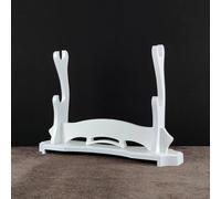 JWMSXYQR Wooden Sword Stand,White Desktop Display Rack,Density Board Material,Weapon Storage Rack,Katana Gladiator Sword Holder for Display-2 tier