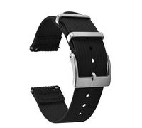 JWNSPA 0.028/0.031/22mm Ballistic Rib Nylon Quick Release Replacement Watch Strap for Men and Women, Black, 18mm, Casual