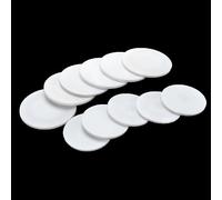 JWOO 10pcs Solid PTFE Sheet Thick 1/1.5/2/3mm Round High Temperature Seal Gasket Pad Dia 10 to 100mm Round PTFE Sheets(65MM*1MM)