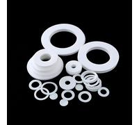 JWOO 50Pcs PTFE Gasket Thickness 1.5mm Plastic King Flange Seal Washer Inner Diameter 10/12/14/15/16/18/20/22/22.4/23/25/27mm(10x18x1.5mm)