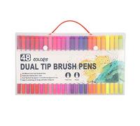 JWOYMANL 48Pcs Dual Tip Brush Pens Set, Multicolor Watercolor Drawing Pens with Fine and Brush Tips, Free Non - Ink for Students Adults Painting, Sketching, Hand Lettering, Gra