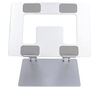 JWOYMANL Collapsible Laptop Stand, Aluminum Alloy Computer Riser Stand, Ergonomic Notebook Support with Hollow Design for Cooling, Silver Laptop Holder for MacBook Pro Air Within 18in