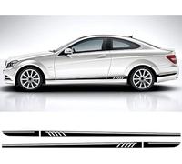 JWOZQ Car Body Decal Stickers For Mercedes Benz C Class W204 C63 AMG Coupe C180 C220 C250 Edition 507 Waterproof Side Skirt Stripe Decals Graphic Accessories Tuning Stripes Styling,A-black