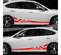 JWOZQ Car Body Decal Stickers For Mercedes Benz CLA Shooting Brake (X117) 2015-2018 Waterproof Side Skirt Stripe Decals Graphic Accessories Tuning Stripes Styling,C-red