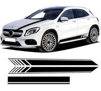 JWOZQ Car Body Decal Stickers For Mercedes Benz GLA Class X156 GLA45 GLA200 H247 Waterproof Side Skirt Stripe Decals Graphic Accessories Tuning Stripes Styling,A-black