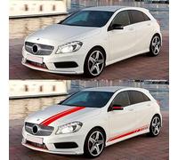 JWOZQ Car Body Decal Stickers For Mercedes Benz W176 A Class A45 AMG A200 A180 Waterproof Side Skirt Stripe Decals Graphic Accessories Tuning Stripes Styling,C-red