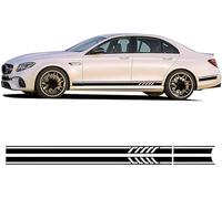 JWOZQ Car Body Decal Stickers For Mercedes Benz W213 S213 A238 C238 E Class E43 E53 E63 AMG E300 E350 Waterproof Side Skirt Stripe Decals Graphic Accessories Tuning Stripes Styling,A-black