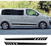 JWOZQ Car Body Decal Stickers For Peugeot Traveller Waterproof Side Skirt Stripe Decals Graphic Accessories Tuning Stripes Styling,A-black