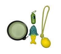 JWPET Portable Summer Outdoor Dog Toy Set, Collapsible Dog Water Bowl, Floating Foam Ball, Fillable Water Fish Toy & Poop Bag Dispenser with Bags, All-in-One Solution for Dogs' Outdoor Needs(style A)