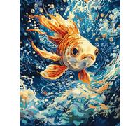 JWPSHIJIE 5D DIY Diamond Art and Craft Painting Kits, Cartoon Fish Diamond Painting Art Kits, for Adults, Painting Pictures Cross Stitch Arts Home Wall Decor 40 * 50cm