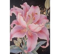 JWPSHIJIE 5D DIY Diamond Art Painting Kit Full Drill, Flowers Canvas Diamond Crystal Rhinestone Embroidery Cross Stitch Pictures Painting by Numbers for Wall Decor