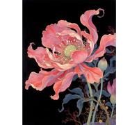 JWPSHIJIE 5D DIY Diamond Art Painting Kit Full Drill, Flowers Canvas Diamond Crystal Rhinestone Embroidery Cross Stitch Pictures Painting by Numbers for Wall Decor