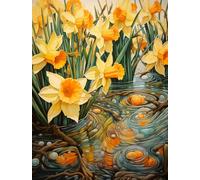 JWPSHIJIE 5D DIY Diamond Art Painting Kits, Flowers Rhinestone Diamond Cross Stitch Embroidery Canvas Painting Pictures