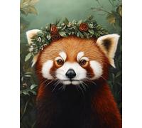 JWPSHIJIE 5D DIY Diamond Art Painting Kits Full Drill, Animal Panda and Leaves Diamond Crystal Rhinestone Cross Stitch Embroidery Pictures Painting by Numbers for Home Wall Decor 40 * 50cm