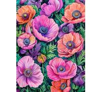 JWPSHIJIE 5D DIY Diamond Art Painting Kits Full Drill, Flowers Canvas Diamond Rhinestone Cross Stitch Embroidery Picture Wall Decor