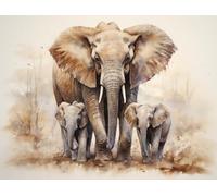JWPSHIJIE Cross Stitch Kits for Adults, Animal Elephant Pattern,O,50 * 70cm Advanced Pre-Printed Stamped Embroidery Kit 11CT DIY Cross Stitch Craft Kit