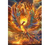 JWPSHIJIE Cross Stitch Kits, Phoenix with Brilliant Feathers,I,30 * 40cm DIY Needlework Kits 11CT Stamped Cross Stitch Kit for Beginners Adults Home Bedroom Decoration, Embroidery Kit