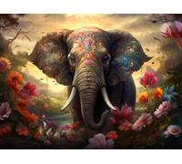 JWPSHIJIE Cross Stitch Kits Stamped, Animal Elephant Pattern,D,50 * 70cm Printed Pattern 11CT DIY Embroidery Kit Pre-Printed Cross Stitch Kit Needlework Kit Handmade Home Wall Décor
