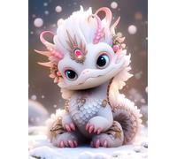 JWPSHIJIE Cross Stitch Kits Stamped, Cute Baby Dragon,J,40 * 50cm Printed Pattern 11CT DIY Embroidery Kit Pre-Printed Cross Stitch Kit Needlework Kit Handmade Home Wall Décor