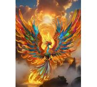 JWPSHIJIE Cross Stitch Kits Stamped, Phoenix with Brilliant Feathers,M,30 * 40cm Printed Pattern 11CT DIY Embroidery Kit Pre-Printed Cross Stitch Kit Needlework Kit Handmade Home Wall Décor