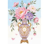 JWPSHIJIE Diamond Painting Set, Flowers 5D Diamond Art Kits, DIY Cross Embroidery Painting Kits for Wall and Entrance Decoration