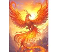 JWPSHIJIE Diamond Painting Set, Phoenix with Brilliant Feathers,N,50 * 70cm 5D Diamond Art Kits, Diamond Art for Adults Kids, DIY Cross Embroidery Painting Kits for Wall and Entrance Decoration
