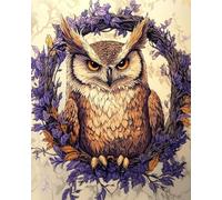 JWPSHIJIE DIY 5D Diamond Art Painting Kits, Animal owl and Tree Branches Full Drill Diamond Crafts Painting Pictures, Embroidery Cross Stitch Canvas Painting by Numbers 40 * 50cm