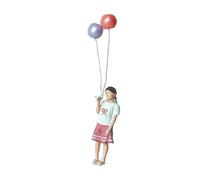JWQFBC 1/64 Scale Miniature Figurine of A Little Girl Pulling A Ball. Handcrafted Model with Meticulous Details. Ideal for Creating Dioramas. Lightweight (1, 2 Balloons