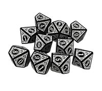 JWQFBC 10pcs Polyhedral Dice Set, Gaming Dice, D10 Acrylic Dice for Board Game, Tabletop Game, Card Game, White, 16mm