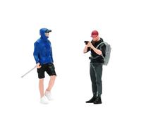 JWQFBC 2 Male Figures in 1/64 Scale Hiking And Climbing, Resin Figures for Role-playing Games.