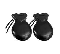 JWQFBC 2 Pieces of Spanish Castanets Made of, Hand Percussion Instruments, Percussion Instruments for Stage Shows, Music Lessons, Performances, black