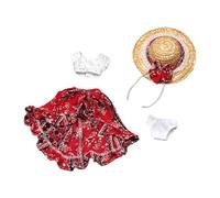 JWQFBC 4x Fashion 1/6 Top And Rock Hat The Handmade Handmade Doll Clothing for 12 Action Figures Doll Model Accessories, Red 4Pcs