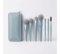 JWQFBC 8-Piece Makeup Brush Set for Beginners, with for Application, Haze Blue, Blue