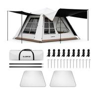 JWQFBC Automatic Quick Opening Camping Tent, Double Layer Structure, Aluminum Alloy Poles, Four-Season Use, 2000-3000mm Waterproof, Full Blackout, style to 2, 4-6 person