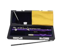 JWQFBC C Key Piccolo, Lightweight Easy to Play Wind Instrument, 16 Hole Flute for Stage Performance Classroom, Beginner, Purple