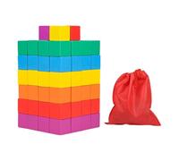 JWQFBC Colored Wooden Cube, Colorful Square Wooden Blocks, Math Toy, Early Learning, Educational for Craft Projects, Kids, Boys And, 2.5cm 100pcs