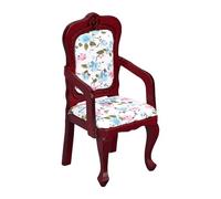 JWQFBC Dollhouse Furniture Chair 1/12 Decorative Chair Play Accessory Realistic Model for Storytelling And Fantasy Suitable for Living Room, Red Brown