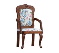 JWQFBC Dollhouse Furniture Chair 1/12 Decorative Chair Play Accessory Realistic Model for Storytelling And Fantasy Suitable for Living Room, Light Brown