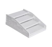 JWQFBC Double Layer Cat Litter Catcher for Stairs, Pet Supplies with Functional Trapping Pad, Footstool, White