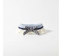 JWQFBC Hand-Knitted Bowknot, Cute Knitted Cat for Kitten, Puppy, and Small Dogs, Houndstooth Bow - Blue, Blue, XS-20cm
